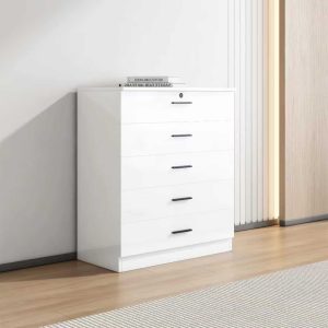 Tessa 5 Drawer Chest White MW5DGCB