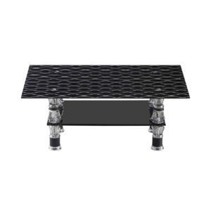 Modern Rectangular Black Glass Coffee Table – CT50
